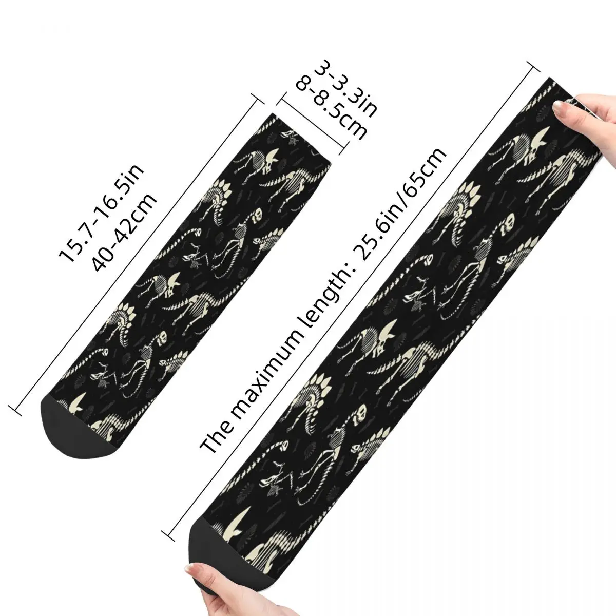 Dinosaur Fossils In Black Socks Male Mens Women Summer Stockings Harajuku