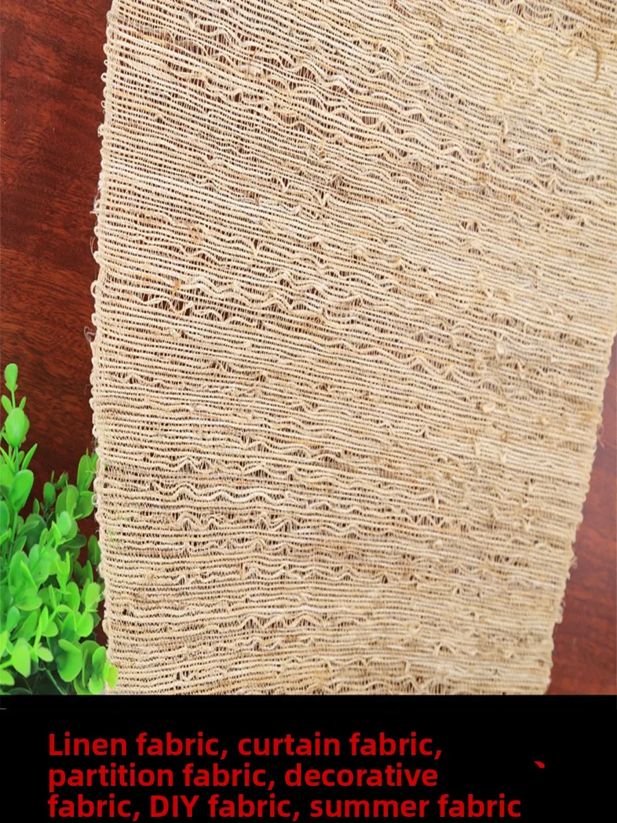 Chinese Style Summer Flax Fabric Tea Ceremony Tablecloth Curtain Decorative Material Bamboo Blind Partition DIY Handcraft