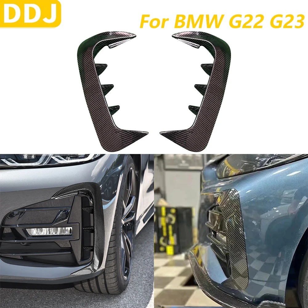 

For BMW 4 Series G22 G23 2021-2024 Rear Carbon Fiber Front Bumper Splitter Spoiler Canard Air Knife Car Accessories Modification