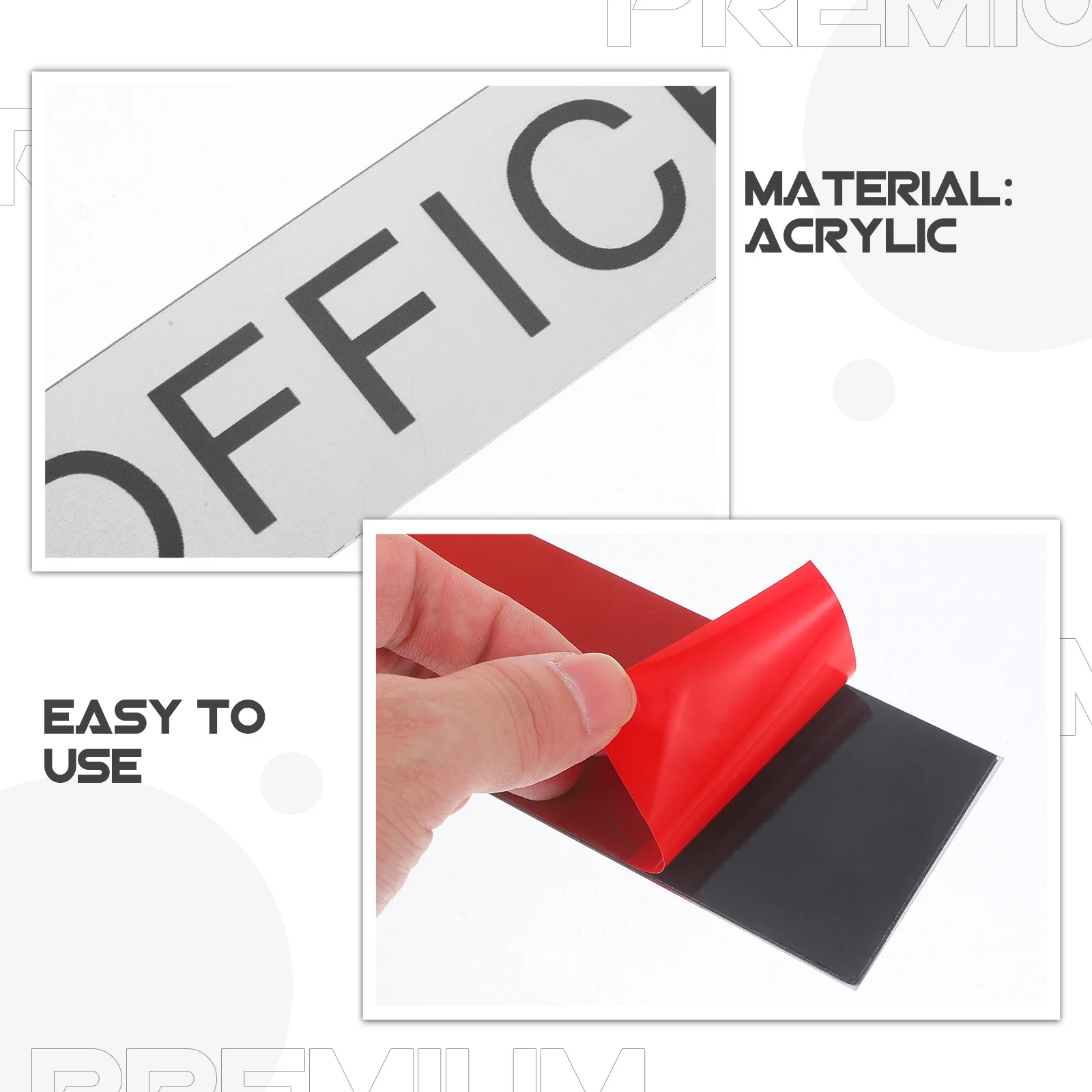 Cartello per porta dell'ufficio Pannello acrilico Look professionale Installazione semplice Cartello per porta di identificazione della stanza dell'ufficio