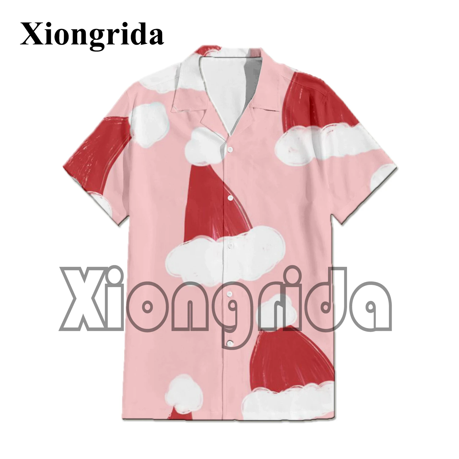 

Christmas Pattern 3D Printed Shirts Mens Fashion Holiday Santa Claus Gingerbread Pattern Print Short Sleeve Shirts Tees Male Top