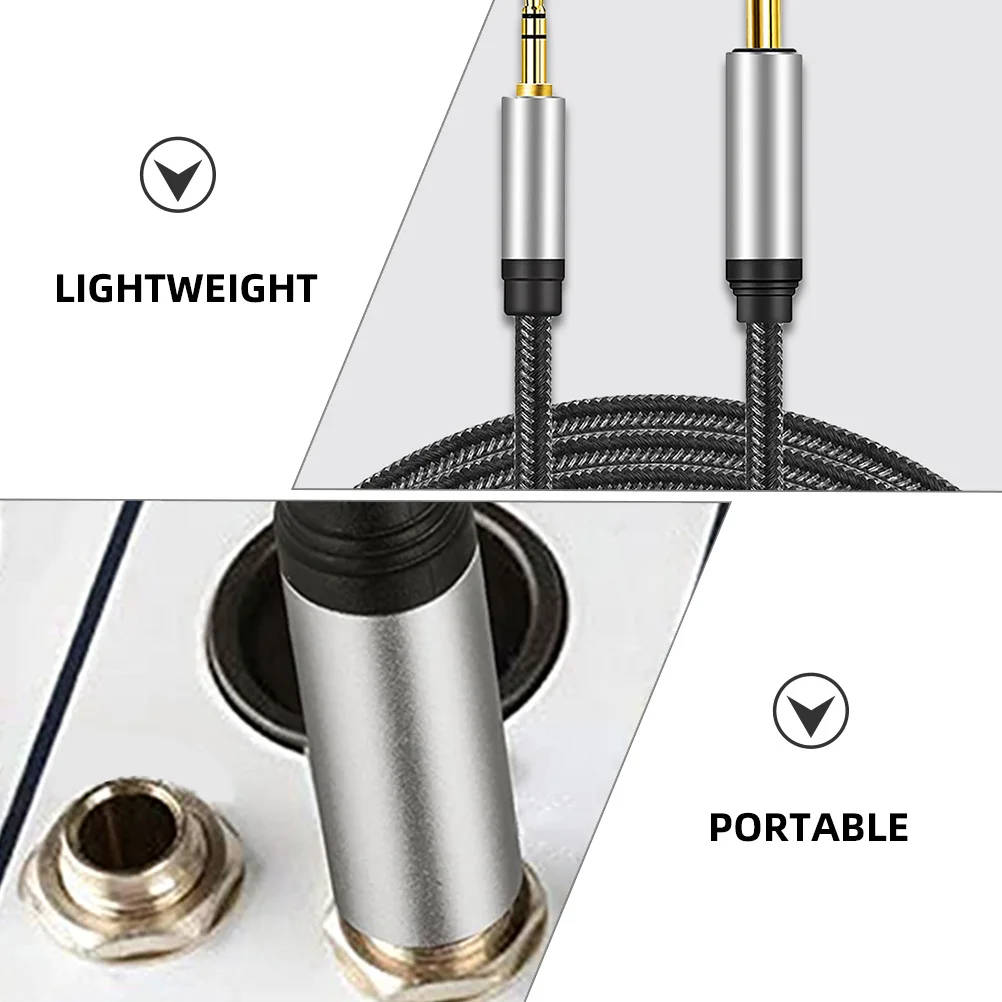 

Professional 3.5mm TRS to 6.5mm Audio Cable Gold Plated Connectors Durable Stereo Guitar Male Male Cord Stage Audio Equipment