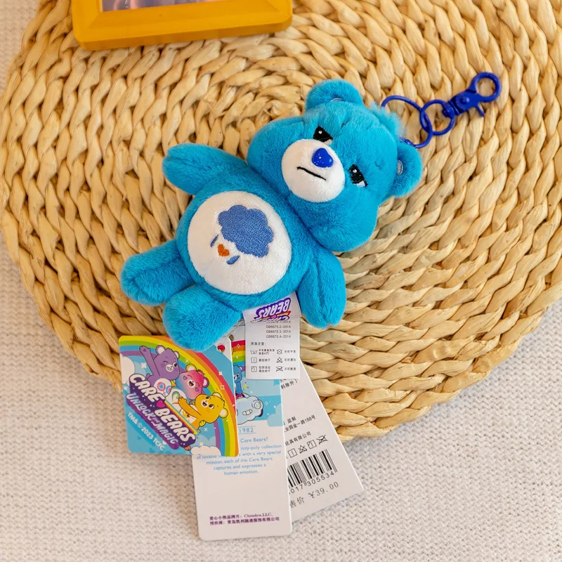 الرعاية الدببة أفخم المفاتيح Carebears قوس قزح الدب صرير صوت لطيف محشوة اللعب دمية على ظهره حقيبة مدرسية ديكور كيرينغ فتاة الهدايا