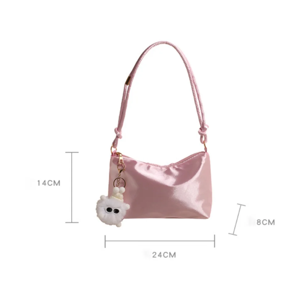 Solid Color Fashion Elegant Shoulder Bag New Cloth Smooth Satin Underarm Bag Leisure Shoulder Bag