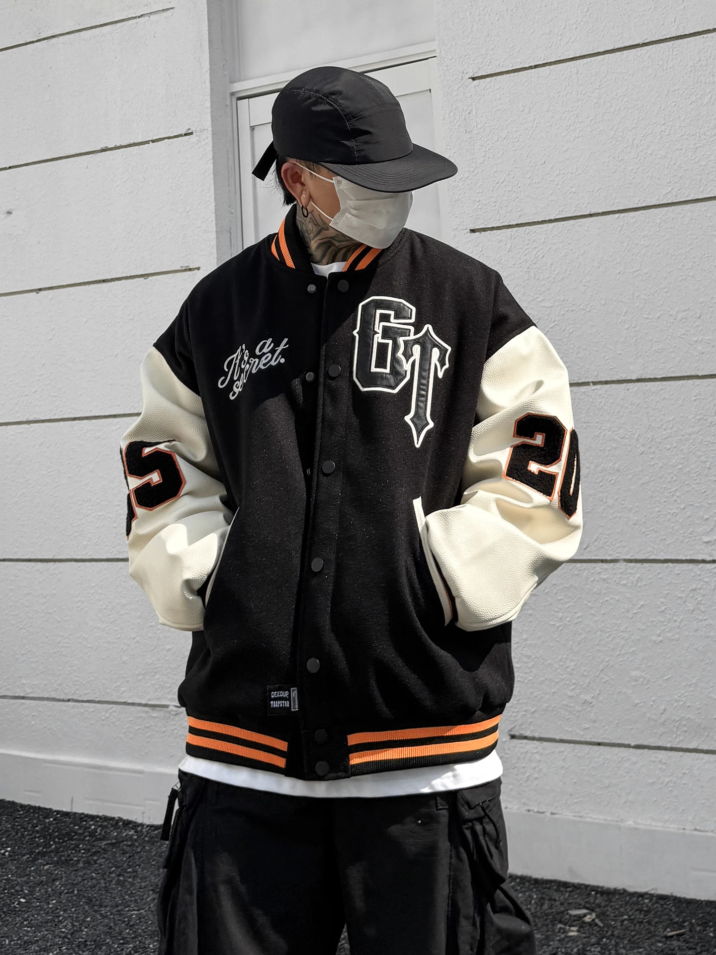 Retro American Style Men's Baseball Jacket Cotton Lined Streetwear Hip Hop Design Winter Warm Outerwear Polyester Fiber