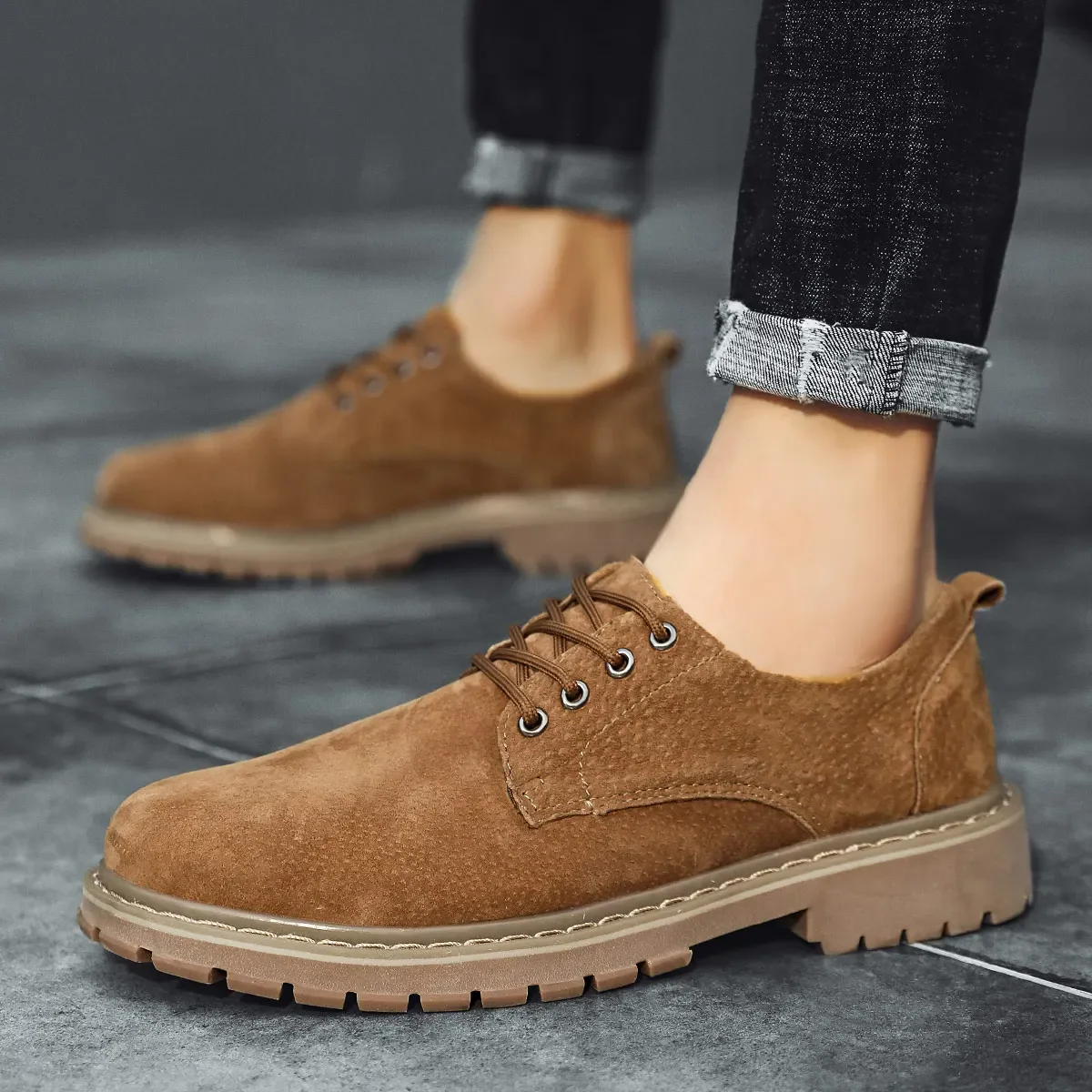 Size 36-46 Italian Leather Casual New Suede Leather Shoes Oxford Shoes Leather Jogging Shoes Office Men\'s Dress Shoes Large