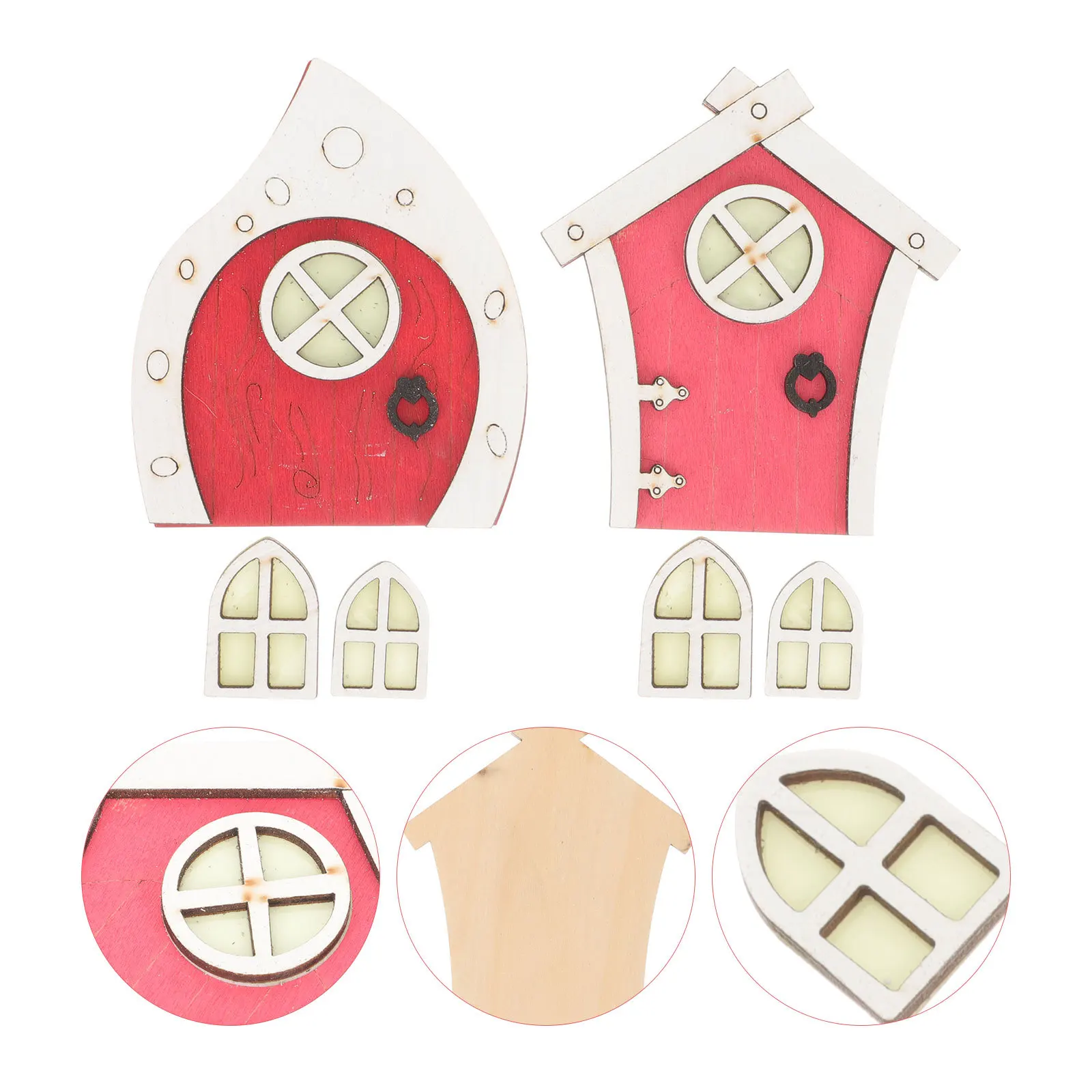 

BESPORTBLE Fairy Door Wooden Garden Tree Decoration Window Home Tale Decorative Accessory