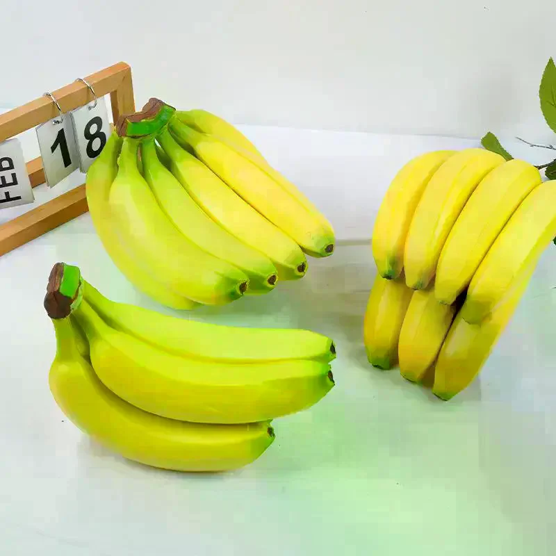 Artificial Banana Decorative Plastic Fake Fruit Realistic Display Simulated Banana For Wedding Christmas Decor