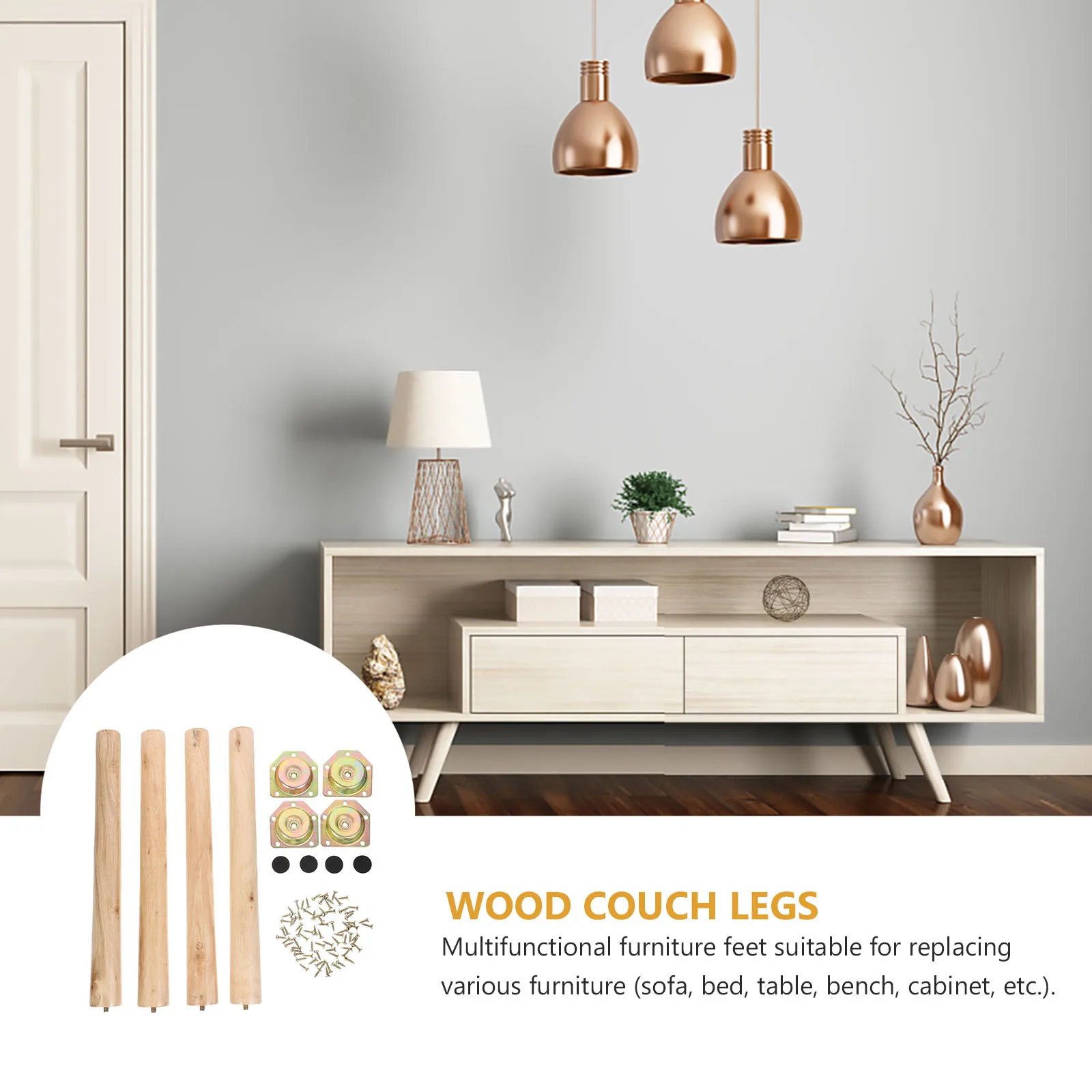 

Wooden Furniture Feet Replacement Legs for Sofa Bed Table Bench Cabinet Clear Texture Premium Material Stable Structure High