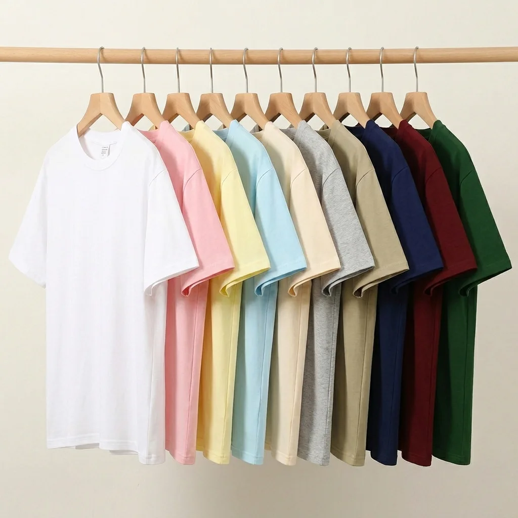 Women's Combed Cotton Short Sleeved Round Neck Solid Color Women's T-shirt Straight Tube Loose Short Sleeved Top Women's Summer
