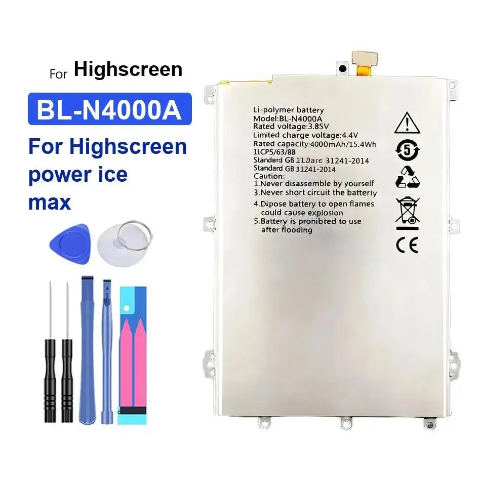 

Reliable Power Supply 4000Mah For Highscreen Ice Max Mobile Phone Battery BL-N4000A Durable