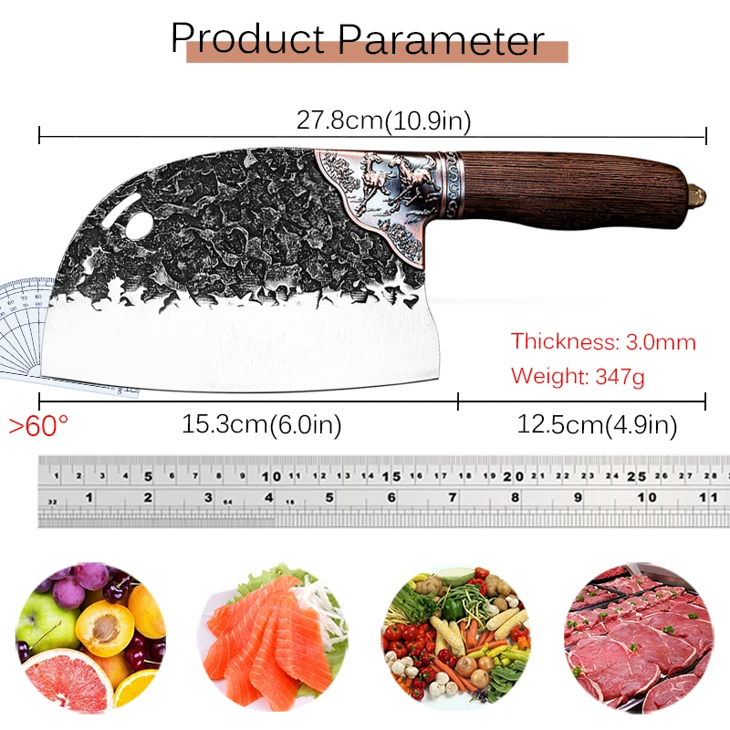 Professional Chef Knife Stainless Steel Cooking Knife Professional Multi-functional Kitchen Knife Bone Chopper Slicing Knife