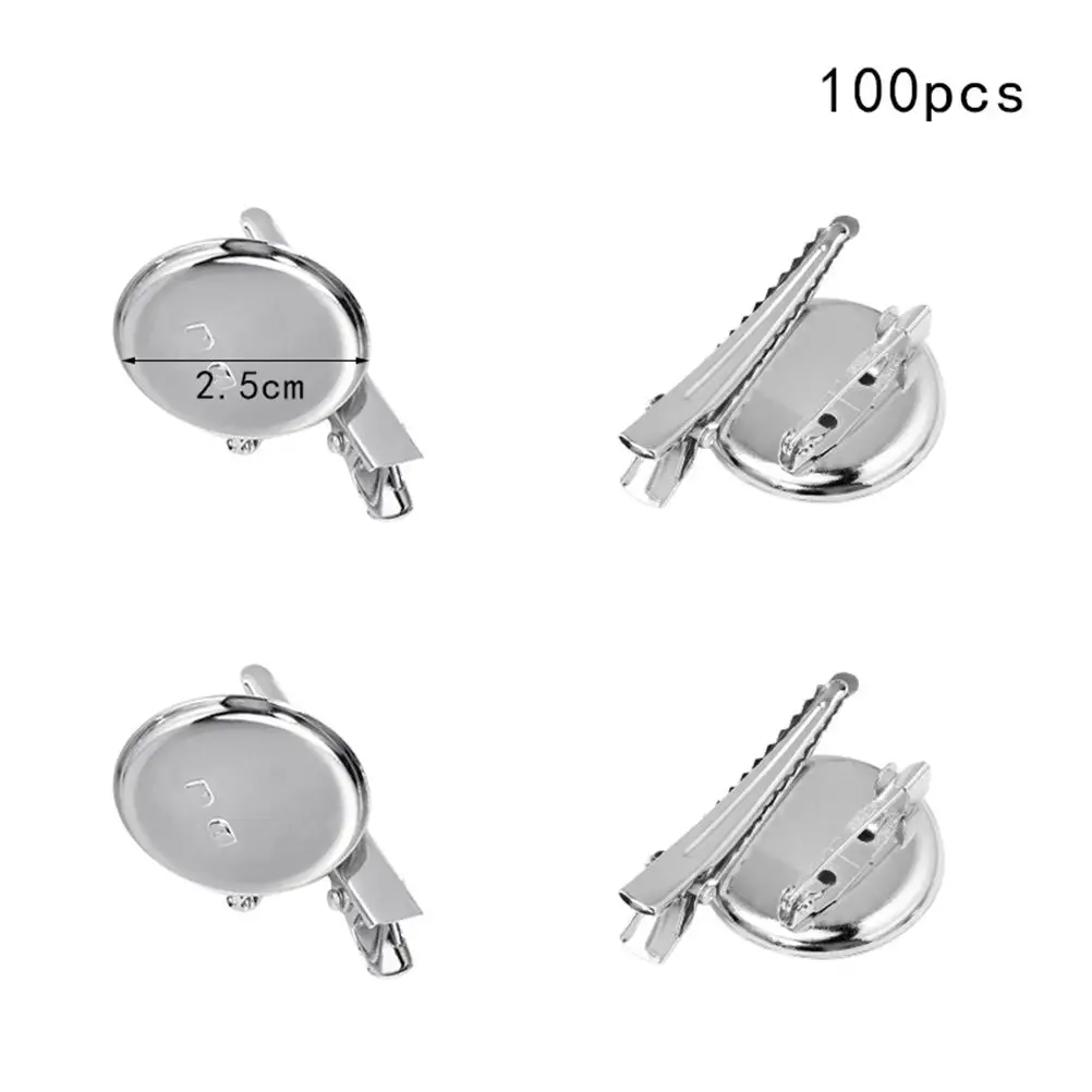 

100pcs Clamp Brooch Silver Color Jewelry Trays Clasp Hairpin Bulk DIY Accessories Custom Pins Perfect for Crafts Resin