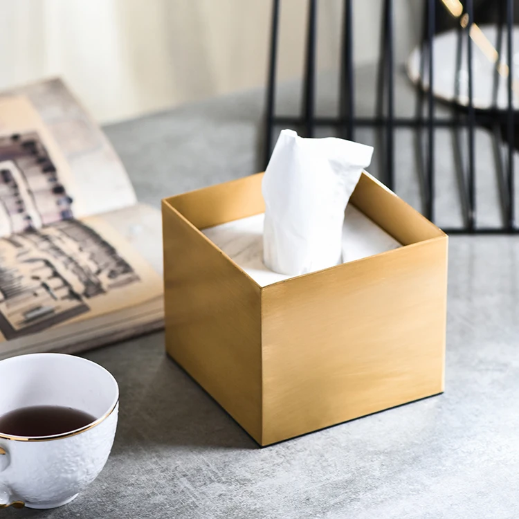 Nordic Creatief Marmer Messing Tissue Box Woonkamer Salontafel Modern Hotel Papieren Handdoek Opbergdoos Huisdecoratie HD-0061