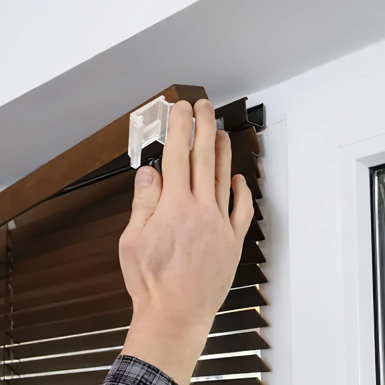 

2Pcs Vertical Blind Bracket ABS Stable Clamping Force Aesthetic Design Easy to Install No Tools Needed Home Office