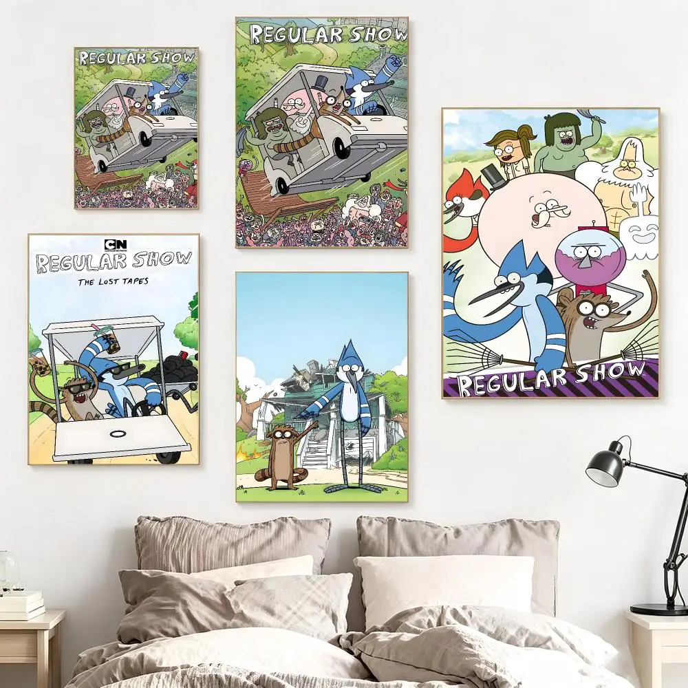 Comedy Cartoon R-Regular Show Poster impermeable para el hogar sala de estar dormitorio bar decoracion estetica