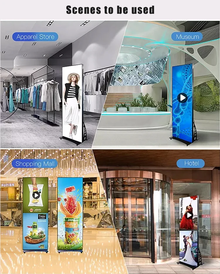 Sinalização digital e display led banners vídeo parede publicidade P2.5 piso pôster led