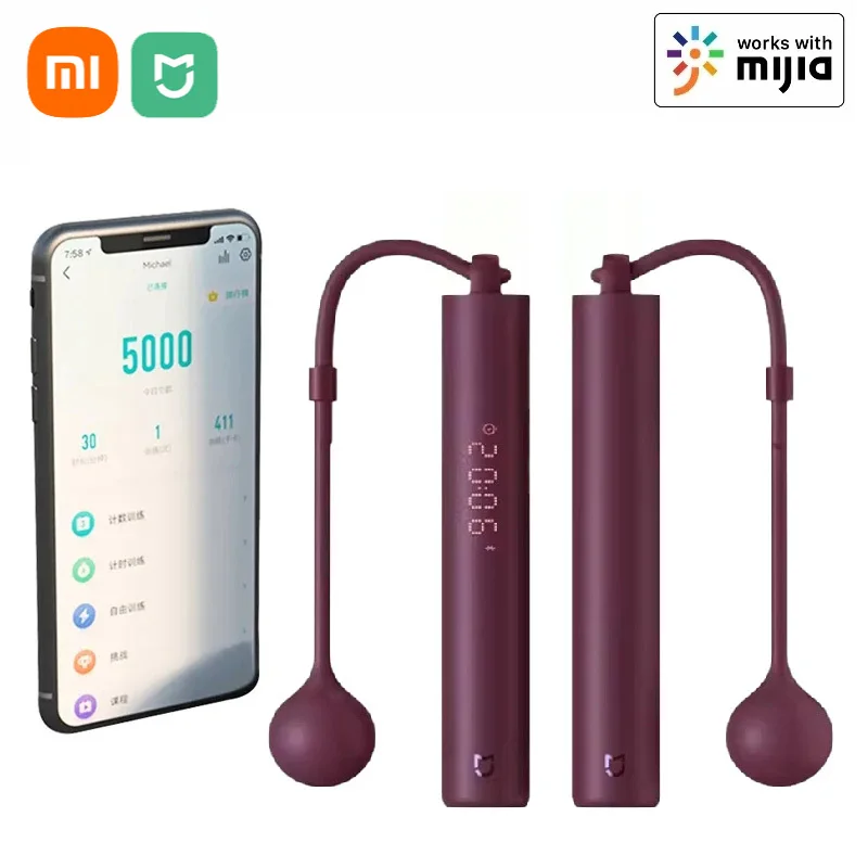 Xiaomi-Mijia corda de salto inteligente, fitness, perda de peso, exercício, gravação de dados em tempo real