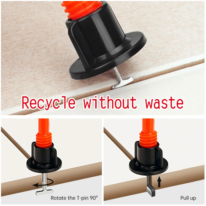 50pcs Premium Plastic Tile Leveling System Kit - Reusable Wall and Floor Clips with Adjustable Spacers for Perfect Alignment