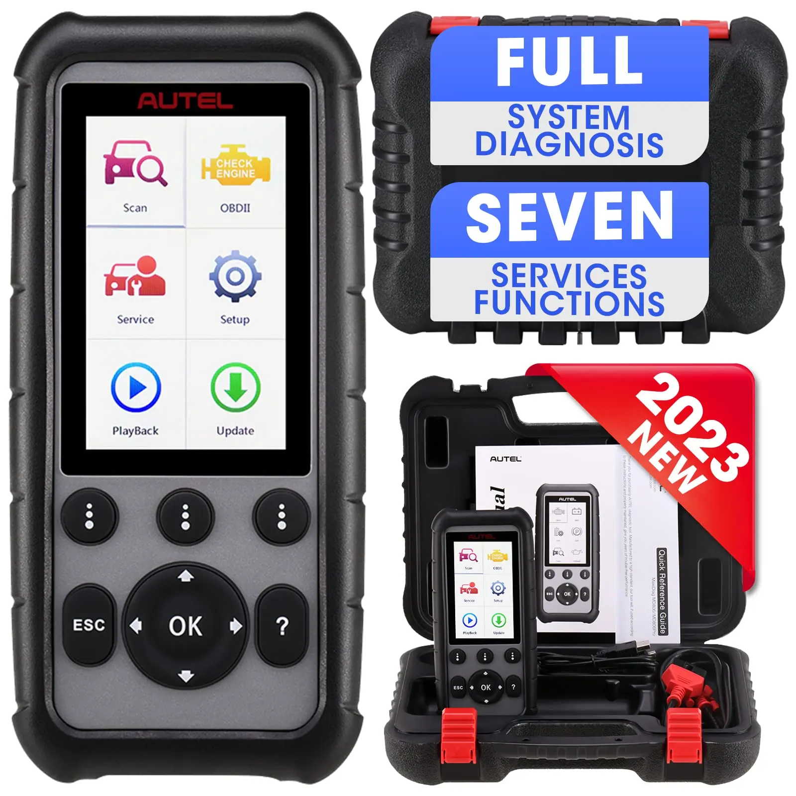 Autel OBD2 Scanner 2024 MaxiDiag MD806 Pro Code Reader Full System Scan Tool Car Diagnostics Oil BMS SAS DPF EPB Free Upgrade