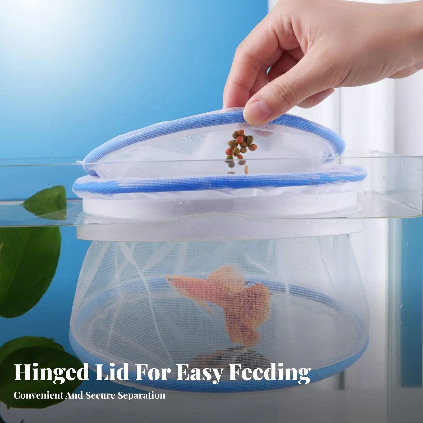 

Guppy Breeder Net Hinged Lid Buoyant Aquatic Breeding Net Buoyant Fry Protector High Water Permeability Aquatic Breeder Box