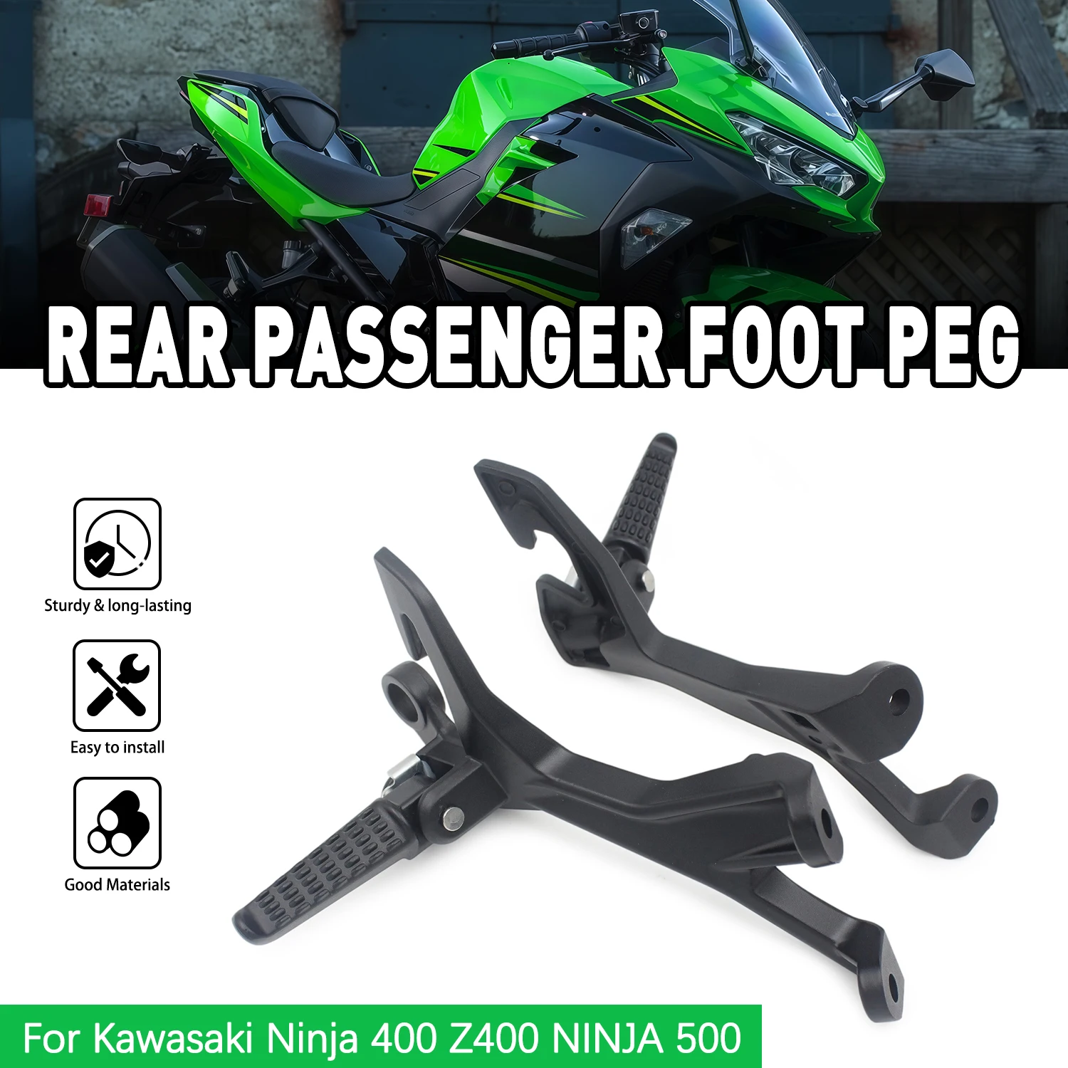 For Kawasaki Z400 2019-2023 Ninja 500 Z500 2024 Ninja 400 2018-2023 Motorcycle Rear Footrest Hanger Triangle Foot Peg Bracket