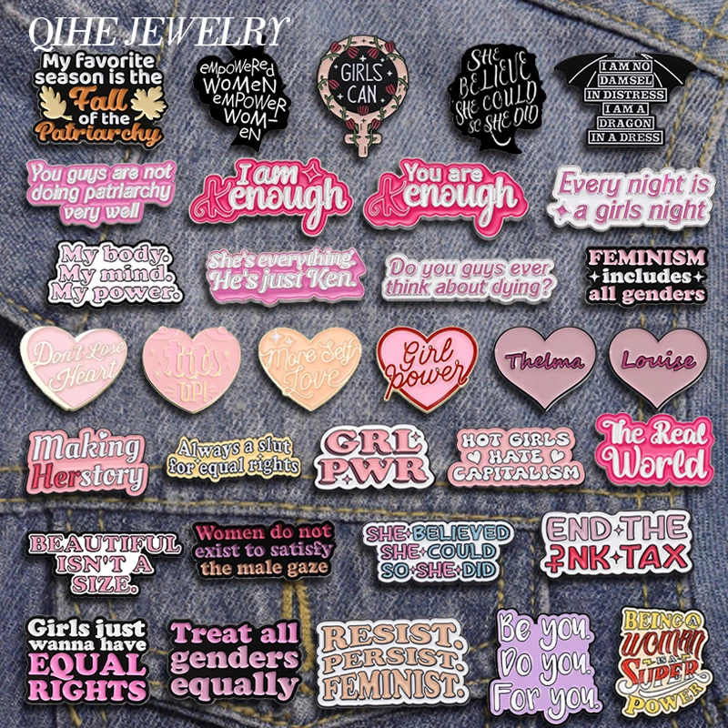 Women Girl Power Series Enamel Pin Custom HOT GIRLS HAVE CAPITALISM Brooch Backpack Lapel Badge Quote Jewelry Gift for Female