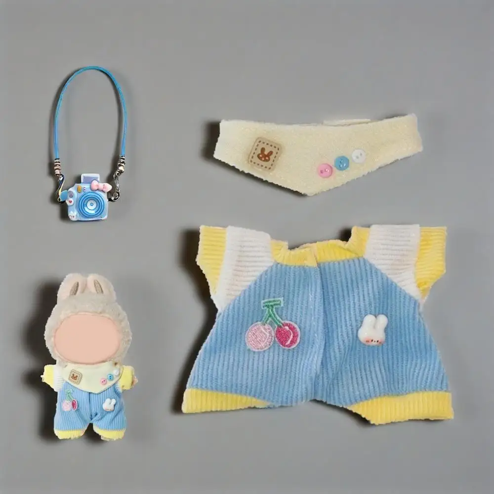 Ubranka dla lalek Labubu Bear 17 cm - urocza pluszowa kurtka dla Pullip Blythe OB11 BJD, kawaii płaszczyk z misiem
