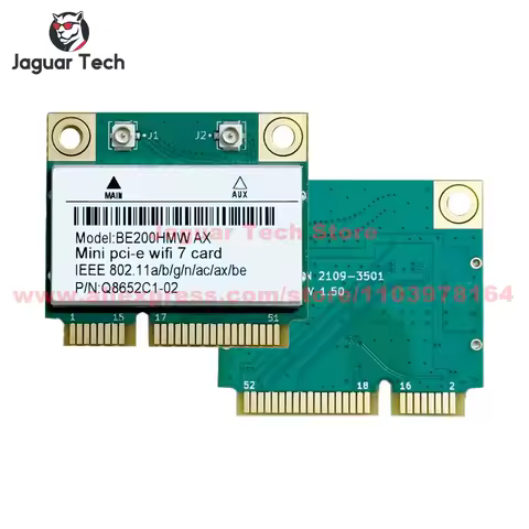 For 2.4G/5G/6GHz Wireless Network Card WiFi 7 BE200 BE200HMW Mini Pcie For PC Windows10/11 WiFi6 Bluetooth 5.4 Tri Band