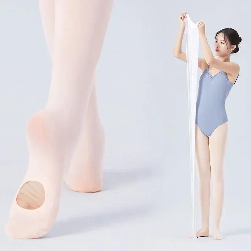 Girls Woman Ballet Tights 60D Convertible Tights Ballet Stockings Ballet Leggings Dance Tights Seamless Pantyhose with Hole