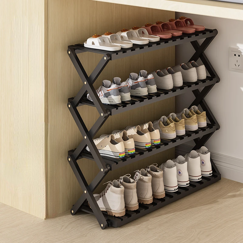 Space-saving shoe rack simple doorway home storage dormitory foldable small shoe cabinet new model