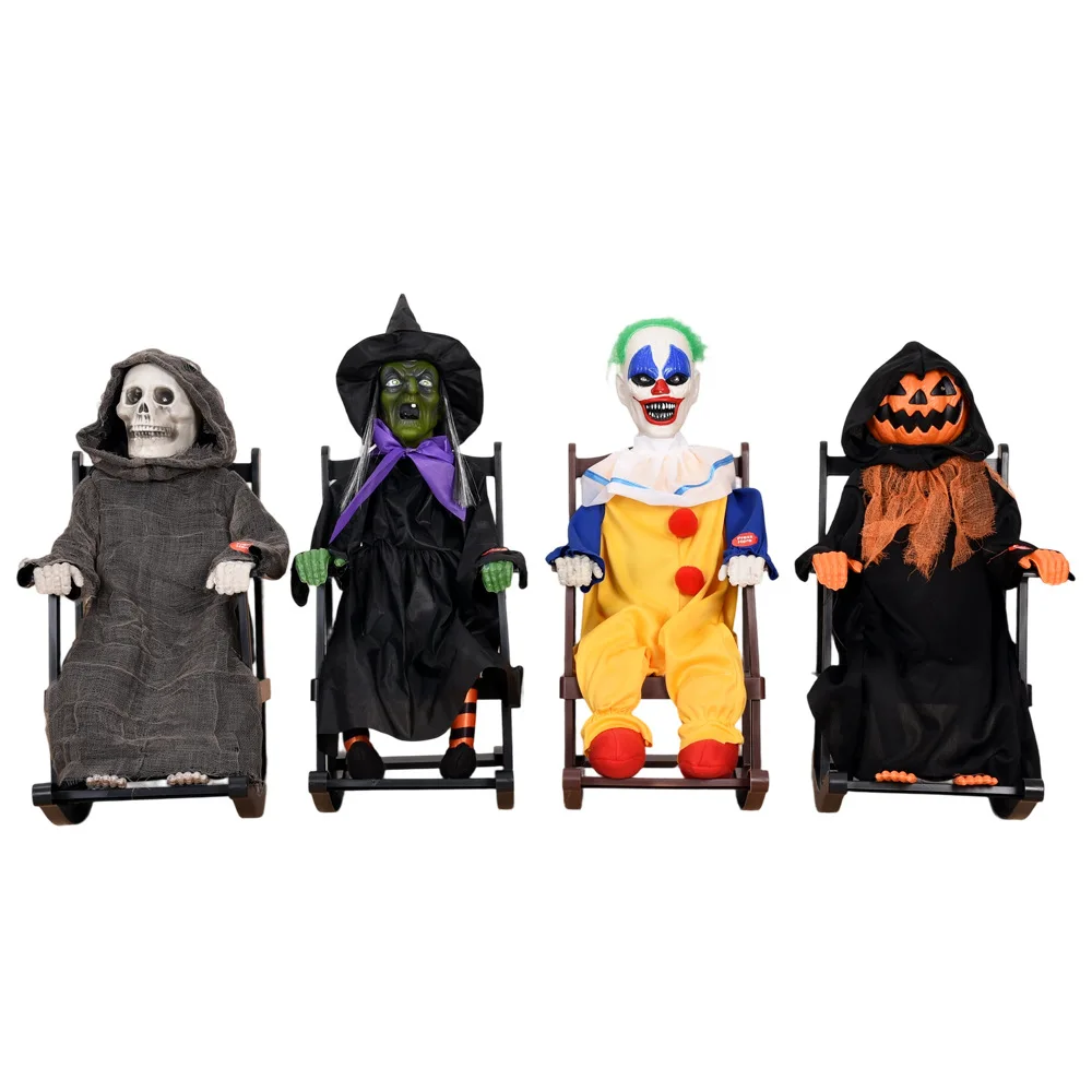 Für Halloween Clown Hexe Kürbis Schädel Schaukelstuhl elektrisches Spielzeug Spukhaus Geheimraum Dekoration Ornament Requisiten