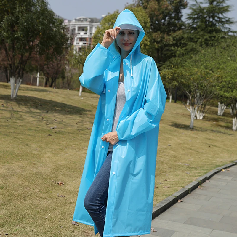 Raincoat Women Men Waterproof Face Protection Thickened Tourist Raincoat Outdoor Hiking Travel Rain Poncho Hooded Rain Coat