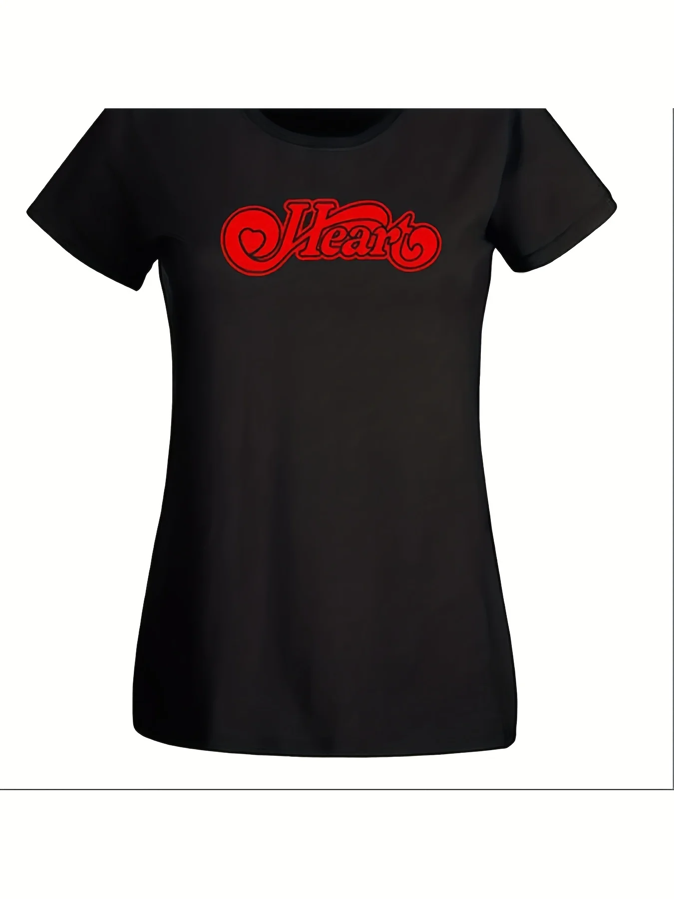 

Футболка Heart Classic Rock Band Graphic — футболка унисекс из чистого хлопка с короткими рукавами 180 г и жирным красным принтом, дышащая, стандартная посадка f