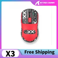 Attack Shark X3 2.4G Wireless Bluetooth Mouse PixArt PAW3395 Triple Mode Ergonomic Design Lightweight Quality Gaming Mouse