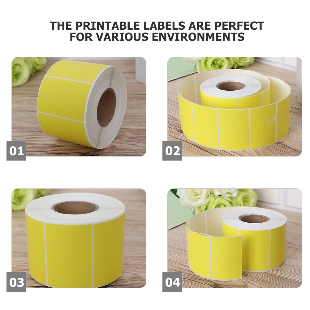 

2 Rolls Thermal Paper Labels for Printer Sticky Colored Blank Stickers Self Adhesive Self-adhesive Refill