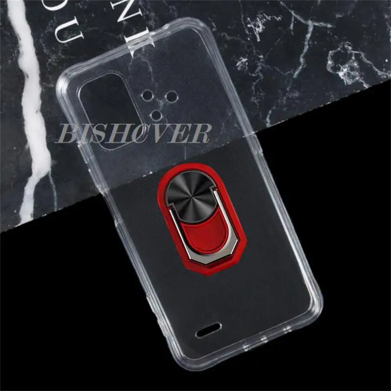 For Umidigi Bison X10S X10G NFC X10 Pro X10Pro Bison GT Pro Back Ring Holder Bracket Phone Case TPU Soft Silicone Cover