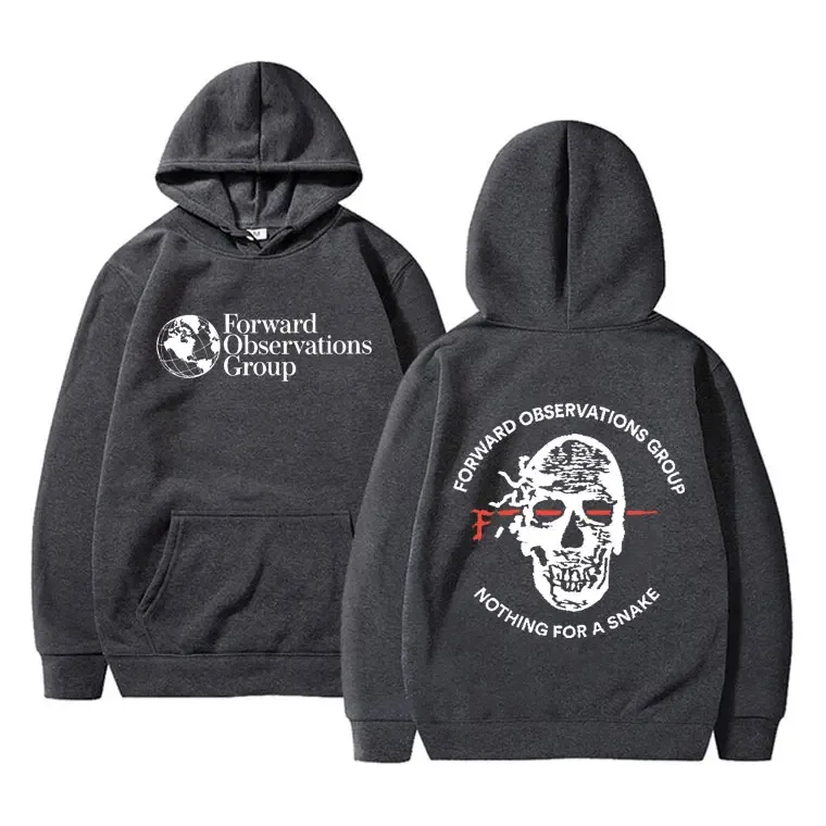 Forward Observations Group Nothing for A Snake FOG Graphic Hoodie Men Women Gothic Skeleton Vintage  Hoodies Streetwear