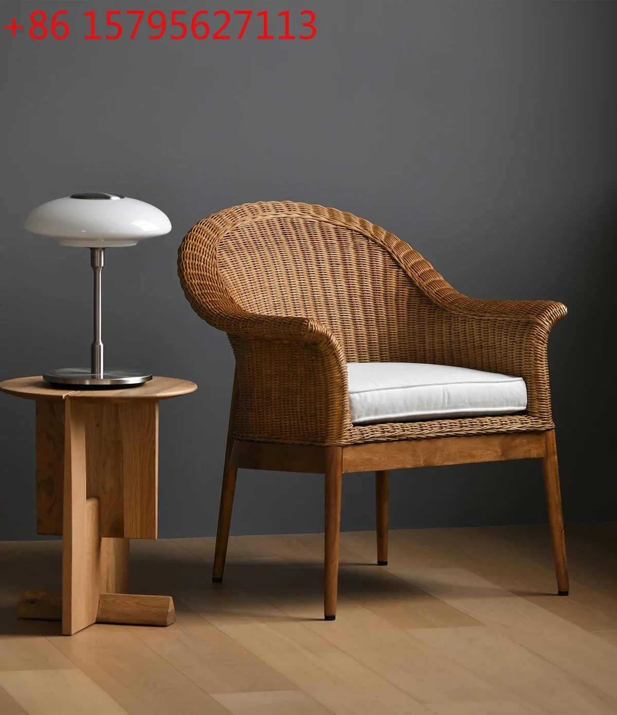 

Кресло для отдыха на террасе в стиле французского ретро Nanyang, плетеное из ротанга, из массива дерева, одноместный диван из натурального ротанга