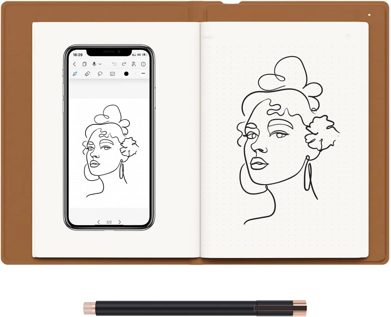 

Для note 2-в-1 цифровой планшет для рисования ноутбука с ручкой без батареи, беспроводной бумажный планшет Bluetooth, электронный блокнот для письма