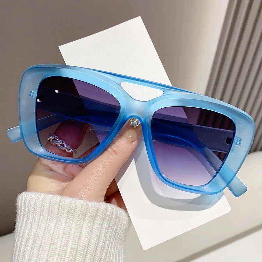 1 قطعة نظارات الموضة النسائية الجديدة الدوبامين عين القط جسر مزدوج تصميم غير منتظم إطار كبير شخصية الهيب هوب مناسبة لداي