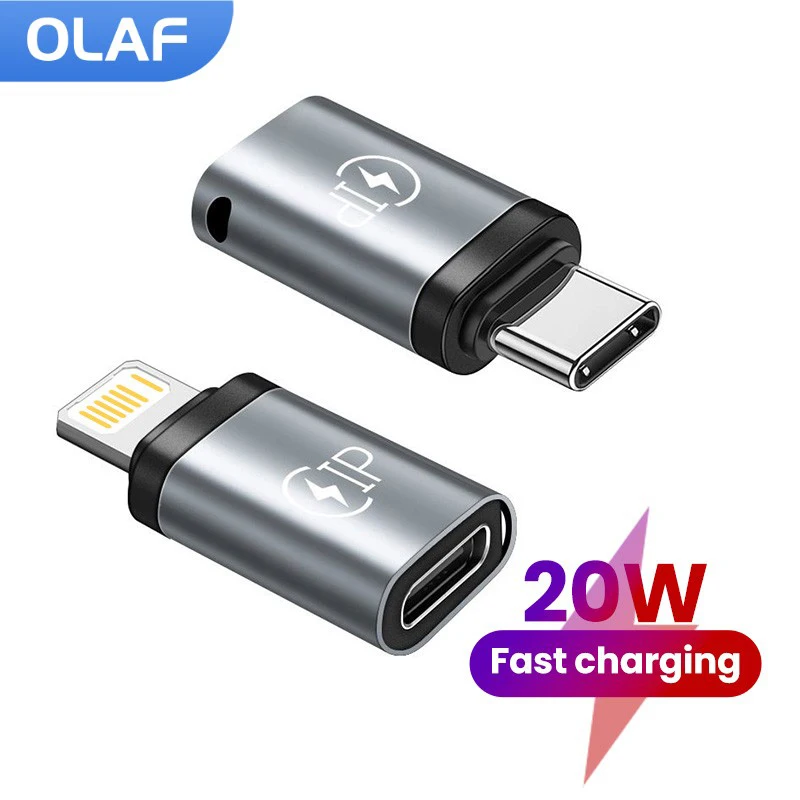 Адаптер зарядного устройства Olaf 20 Вт Lightning гнездо-USB C штекер для iPhone 15 Huawei Xiaomi Samsung ﻿IOS адаптер Type C