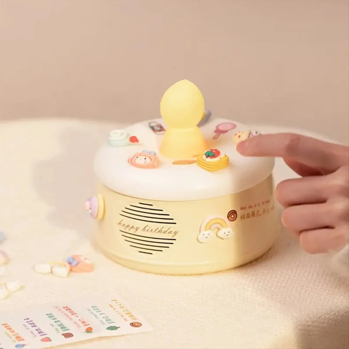 Top Bluetooth 5.3 Speaker Warm Night Light Birthday Cake Bluetooth Soundbar Hifi Sound DIY MP3 Music Player Birthday Gifts