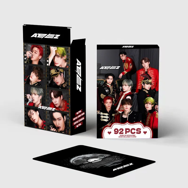 92 stks/set NIEUWE KPOP ATEEZ Lomo Kaarten Foto Stickers HD Dubbelzijdig Hoge Kwaliteit Fotokaart YEOSANG JongHo Yunho San Fans Gift