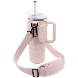Water Bottle Carrier Bag Compatible with Stanley 40oz Tumbler with Handle, Water Bottle Holder with Adjustable Shoulder Strap