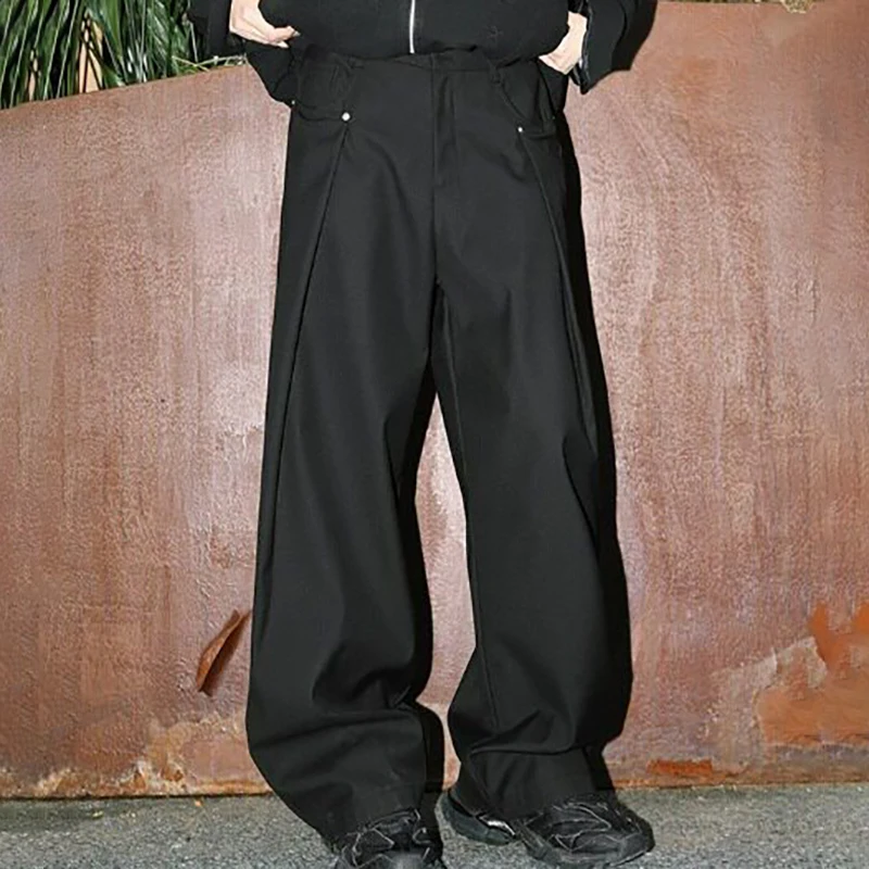 baggy dress pants mens Time to let loose. New for men just dropped breathable cotton blends with just the right stretch for all Wide Leg Trousers Men Suit