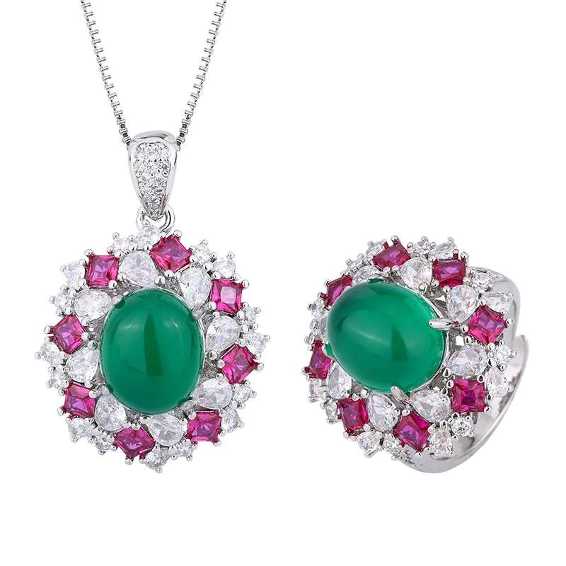 Jewelry Ice Fluorescent Oval Pigeon Blood Red Corundum Plain Face Color-Changing Set Main Stone 10*12