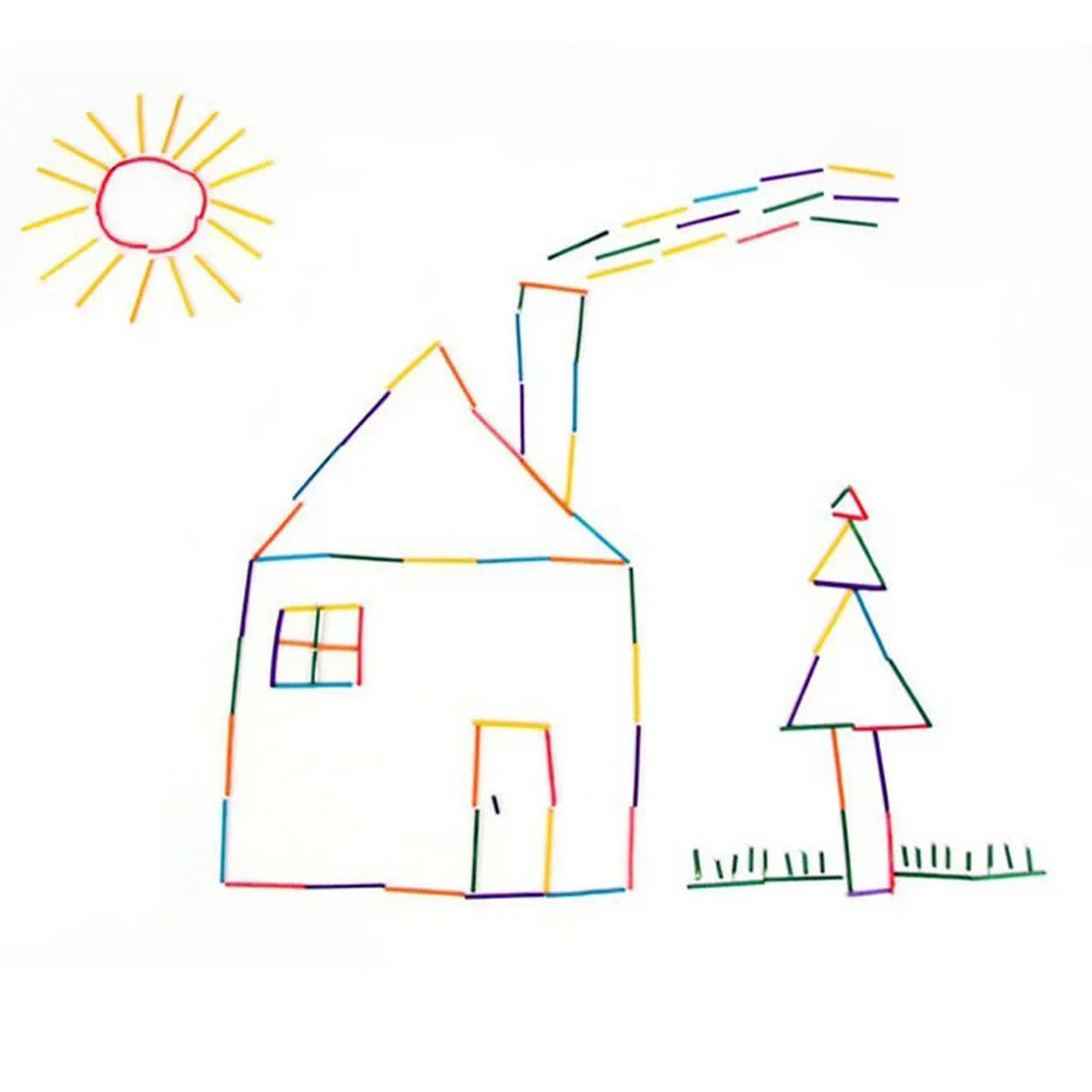 

1000Pcs Colorful Wooden Sticks Multicolor DIY Painting Collage Sculpture Learning Colors Colorful Matchsticks