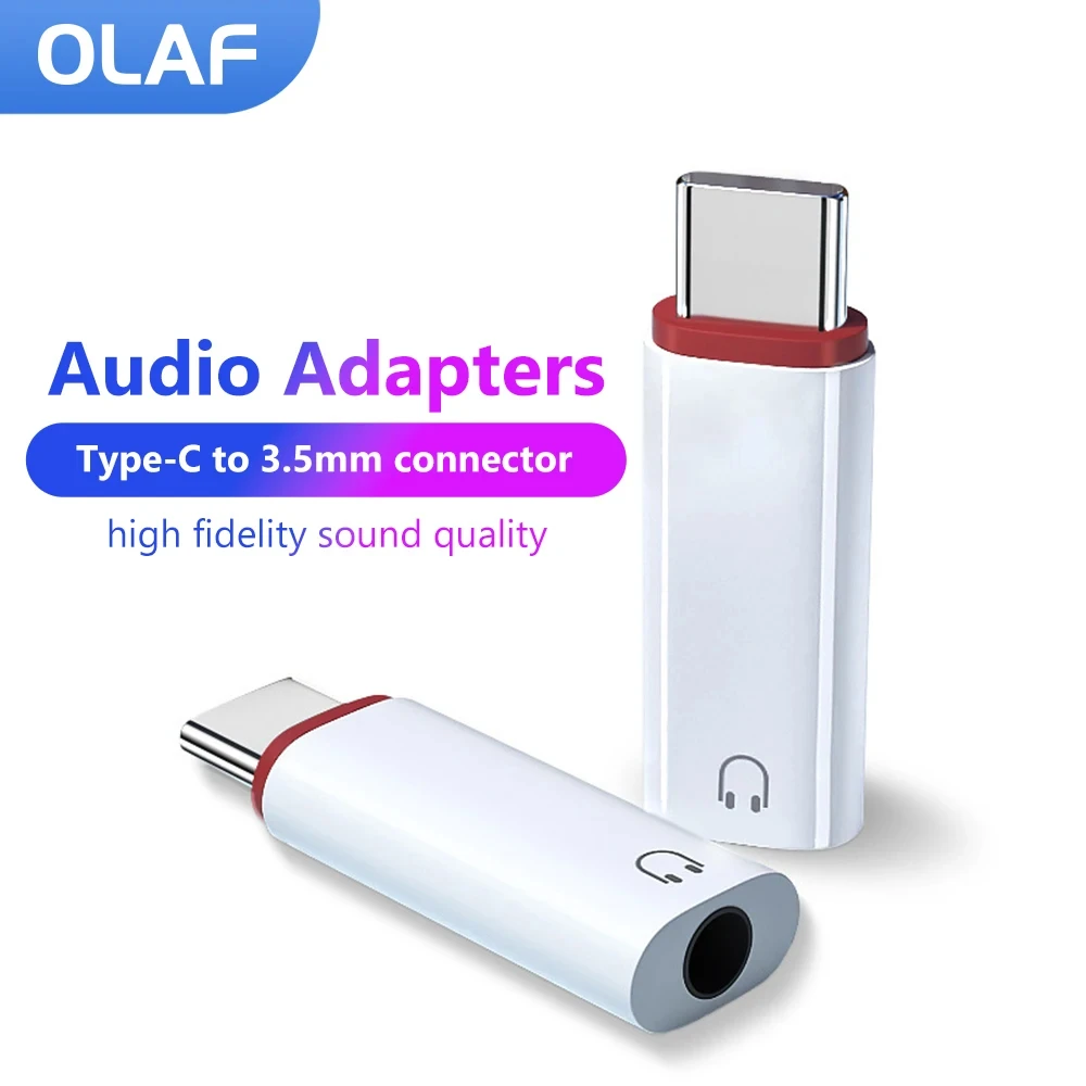 Olaf Type c To 3.5mm Earphone Adapter 3.5 Jack USB C Audio Converter for iPhone 15 Samsung USB C to 3.5mm Headphone Connector