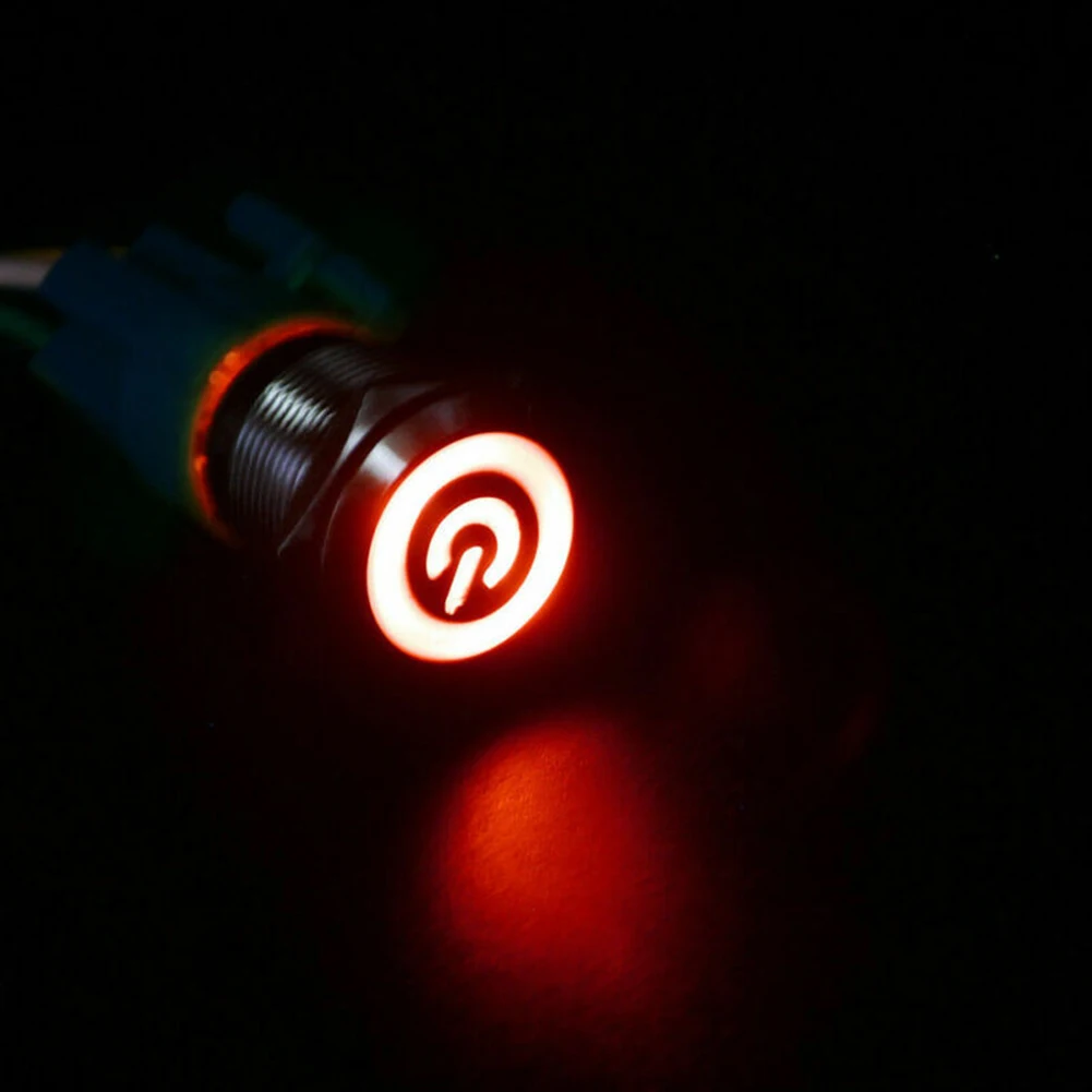 Botón de bloqueo automático, interruptor de botón ON OFF 5A 250VAC azul rojo verde 19mm, empuje de Metal, accesorios útiles a prueba de agua